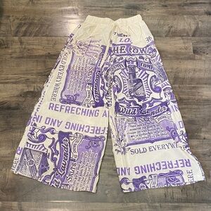 Market Fresh Vintage Sack 100% Cotton Cropped Flare Pants Lavender